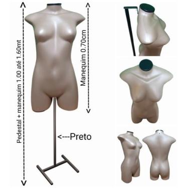 Imagem de Manequim feminino (Meio corpo jô N.36) Savana com tampa preta + pedest