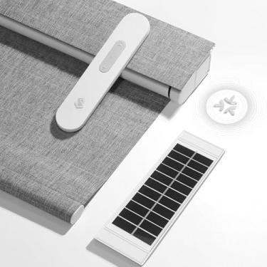 Imagem de MUSCLEAREA Persianas motorizadas com controle remoto, persianas inteligentes sem cubo funcionam com Alexa, persianas automáticas para janelas com motor Matter, persianas blackout sem fio, painel solar