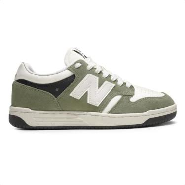 Imagem de Tênis New Balance 480 Low Unissex, 42, Verde, Branco