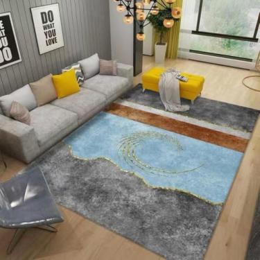 Imagem de Tapete Decorativo Peludo Sala Quarto Estampado Veludo Macio 100x140cm Confortável e Elegante(b606 belga)