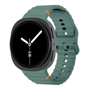 Imagem de Pulseiras de silicone esportivas compatíveis com Samsung Galaxy Watch 8 de 40 mm e 44 mm/8 Classic de 46 mm e mulheres, macia à prova d'água sem lacunas para Samsung Galaxy Watch 8 Classic de 46 mm/8