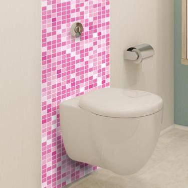Imagem de Adesivo de Pastilhas Rosa Flor de Lotus 25x25 cm com 10un - Quartinhos