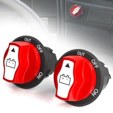 Imagem de PSEQT Interruptor de desconexão de bateria, interruptor rotativo de isolador de desligamento mestre de bateria 12 V 48 V para carro, trailer, trailer, quadriciclo, barco, máx. 32 V CC 100 A Cont 150 A