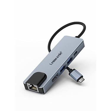 Imagem de Lemorele Hub USB-C 5 em 1 com HDMI 4K, Ethernet e Carregamento PD 100W, 2 Portas USB 2.0, Compatível MacBook M1 Air/Pro, iPad M1, Switch, XPS15, Windows