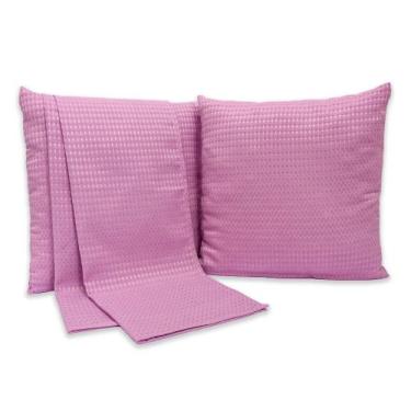 Imagem de Kit 1 Peseira KING + 2 Capas de Almofadas 40cm x 40cm Piquet Favinho -