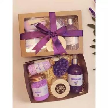 Imagem de Kit presente SPA completo+Vela aromática+Geleia de banho+Sais de banho+Escalda pés+Sabonete Massageador
