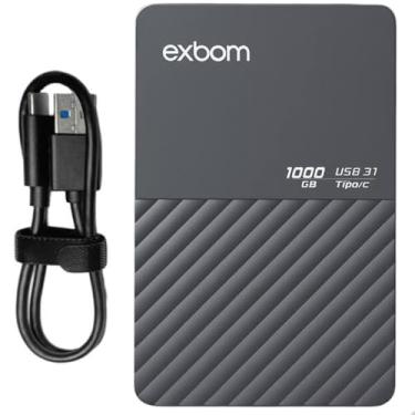 Imagem de HD Externo Portátil, 1TB de Capacidade, USB 3.1, Armazenamento de Dados