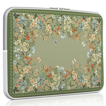 Imagem de iCasso Capa para computador de 33.0 cm, linda bolsa para laptop feminina, verde, 13-13,6 polegadas, à prova d'água, compatível com MacBook Air Pro 13/14, HP Dell, ASUS, Lenovo, Chromebook Notebook