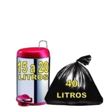 Imagem de Saco De Lixo 40 Litros Preto 100 Unid Resistente Fabricante - Higipack