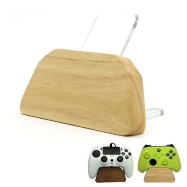 Imagem de ZHUOYING Suporte de madeira maciça para controle de jogos, organizador de mesa para Xbox, PS4, Ps5, melhor presente para filho, marido, namorado