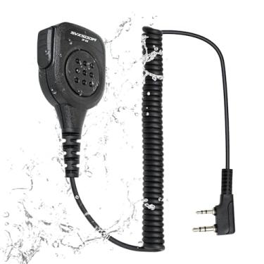 Imagem de SVXSODA Microfone de alto-falante de ombro para rádios amador compatível com Baofeng UV-5R, BF-F8HP, UV-5G Plus, AR-152, UV-K5 e mais. Botão PTT, áudio transparente (preto)