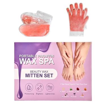 Imagem de KmaxShip 10-Minute Paraffin Hand & Foot Treatments, Self Contained Paraffin Wax Gloves and Booties Set for Intensive Hydration At Home (Vitamin C)