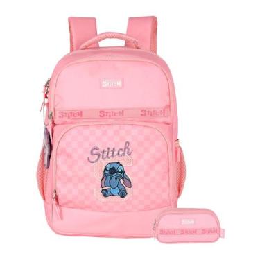 Imagem de Kit Escolar Lilo Stitch Mochila Costas + Estojo Triplo Luxo - Luxcel