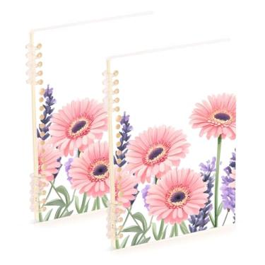 Imagem de Burbuja Cadernos com nome, papel pautado universitário A5 com 60 folhas, fichário para escritório, 2 unidades