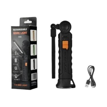 Imagem de Lanterna LED Recarregável USB Com Base Magnética 4 Modos Para Homens L