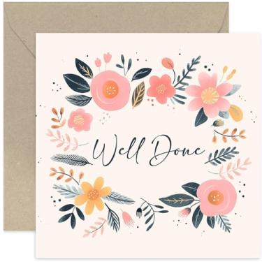 Imagem de Old English Co. Cartão bonito bem feito para ela - Cartão de formatura fofo para amigos - Presente bem feito - Arte floral Cartão de parabéns doce para filha, irmã, tia, mãe | Em branco por dentro