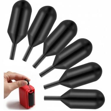 Imagem de Colarr Pacote com 6 refis de tinta rolante para carimbos de proteção de identidade, daters e bloco de carimbos, 1,5 cc cada, tinta preta, refis de tinta de substituição para carimbo de tinta de guarda