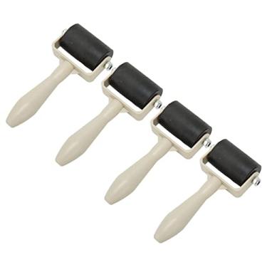 Imagem de Rolo de borracha Brayer, rolo de artesanato suavemente flexível com alça de plástico antiderrapante para impressão de pintura, estampagem, scrapbook, gravação