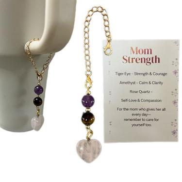 Imagem de Jvuessieye Pingente de garrafa de água de cristal Mom Life para acessórios de copo Stanley 30 copos de 1,134 g 590-1,304 g Presentes de aniversário inspiradores para mulheres, amigas, mãe, adequado