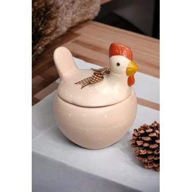 Imagem de Bomboniere de Galinha Pote Pequeno de Ceramica Cor Rose - Decore Casa