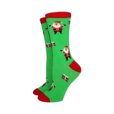 Imagem de Meias De Natal De Algodão Longas Para Mulheres E Homens, Estilo Casual