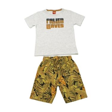 Imagem de Conjunto Infantil Camiseta e Bermuda Moletinho Estampada 1001347 - Kyly-Masculino