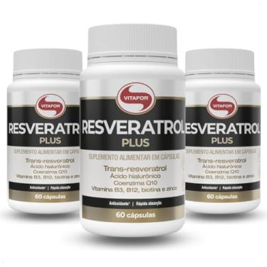 Imagem de Kit 3 Resveratrol Plus Vitafor 60 Cápsulas