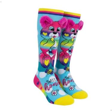 Imagem de Meias Altas Malucas Divertidas Infantil Juvenil Colorida 3d - BBH, Urs
