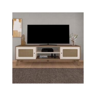 Imagem de Rack Artely Charlotte 55x180x40cm, Carvalho e Off White