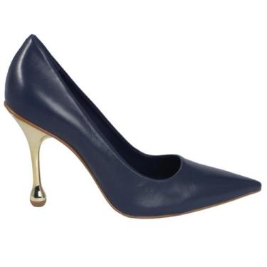 Imagem de Sapato Scarpin Carrano Couro 803001, Azul marinho, 38