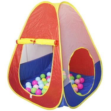 Imagem de Barraca Infantil Toca Dobrável com Bolinhas Menino Menina Cabana Tenda