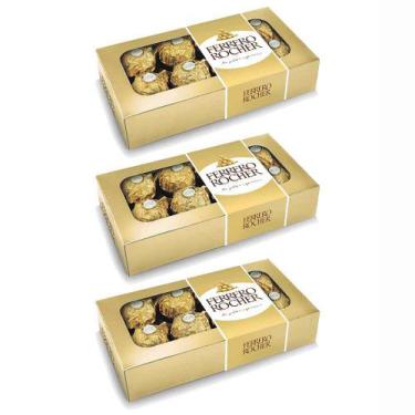 Imagem de Kit Com 3 Bombom Ferrero Rocher C/8 - Ferrero