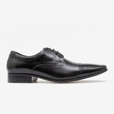 Sapato Social Democrata Smart Comfort Air Spot Couro Preto