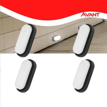 Imagem de Kit 4 Arandela Evo Preta E Branco-frio Avant 5w 6500k