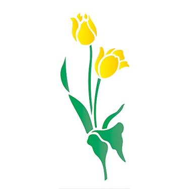 Imagem de Stencil de Acetato para Pintura OPA 10 x 30 cm - 1720 Flores Tulipas