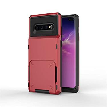 Imagem de para Samsung Galaxy S10 Plus S22 Ultra S21 S9 S8 Note10 A7 A8 A9 2018 A750 Case Wallet 5-Card Pocket Slot Cover, vermelho, para Galaxy Note 10
