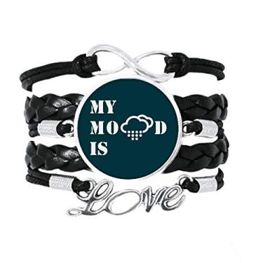 Imagem de OFFbb-USA Dor Clima Chuva Arte Déco Presente Pulseira Moda Amor Acessório de Couro Trançado Corda Pulseira Presente