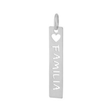 Imagem de Pingente Aço Placa Feelings Família 32x6mm - Convex