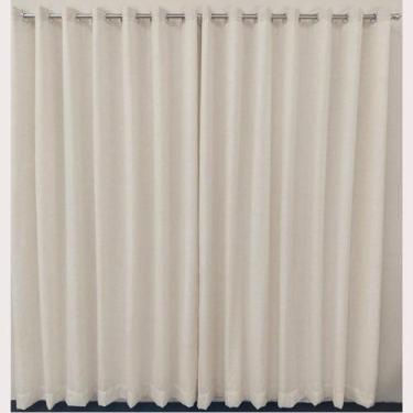 Imagem de Cortina Luxo Voil Gaze Linho Forro Sala Porta Janela Para Varão 3,00x2