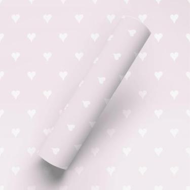 Imagem de Papel de Parede Adesivo Tema Coração Delicado Rosa Quarto Infantil - B