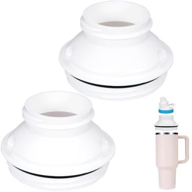 Imagem de Aobiono Adaptador De Garrafa Água Para Copo Stanley Quencher 30 Oz Cir-Kul, Acessórios Conversão Tampa, Plástico Sem Bpa, Vedação Silicone Grau Alimentício À Prova Vazamentos (Para - Branco 2 Unidad