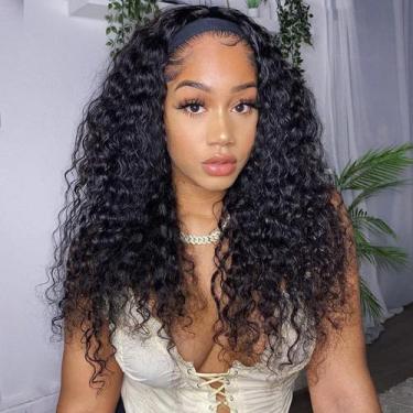 Imagem de Peruca AISI Human Hair Curly, sem cola, 40 cm, 150% de densidade