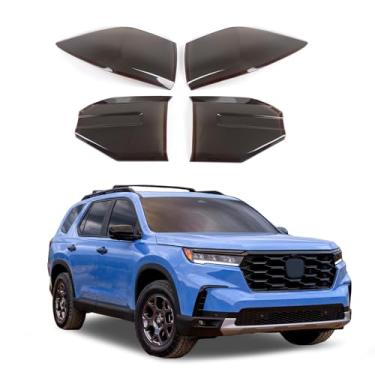 Imagem de Heutamo Capa de acabamento de lanterna traseira preta fumê compatível com Honda Pilot 2023 2024 2025 Acessórios de proteção para decoração de luz traseira 2 peças