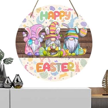 Imagem de Decoração de Páscoa para Entrada - Placa de Coelho em para Primavera | Placa Decorativa de Porta para Feriados | Para Parede Porta Janela Entrada Interior Exterior