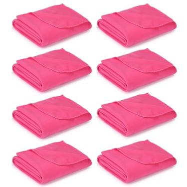 Imagem de HunnmingRe Pacote com 8 cobertores de lã 159 x 121 cm, festa do pijama macia e itens essenciais para festa de spa (rosa claro)