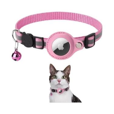 Imagem de Coleira Ajustável E Impermeável Para Gatos Com Suporte Para AirTag, Ti
