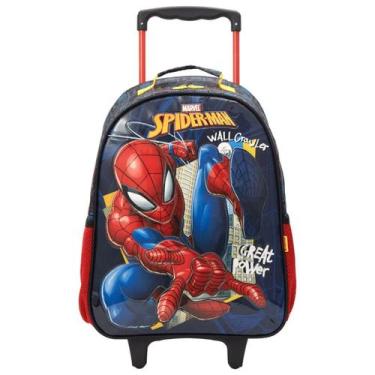 Imagem de Mochila com rodinha Escolar 14 Spider Man Black Basic Xeryus