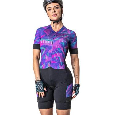 Imagem de Macaquinho Bike Harpy Preto e Roxo - Feminino - Poker, GG, Preto, Roxo