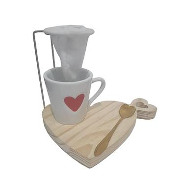 Imagem de Kit Caneca Café Da Manhã Mimo Casal Namorados Amor Coração (Branco)