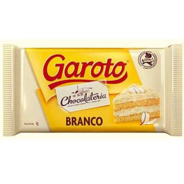 Imagem de Barra Chocolate Garoto Branco 2 Barras Com 1Kg Cada -Total 2Kg